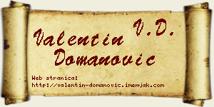 Valentin Domanović vizit kartica